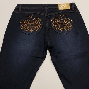 Apple bottom dark denim straight leg jeans